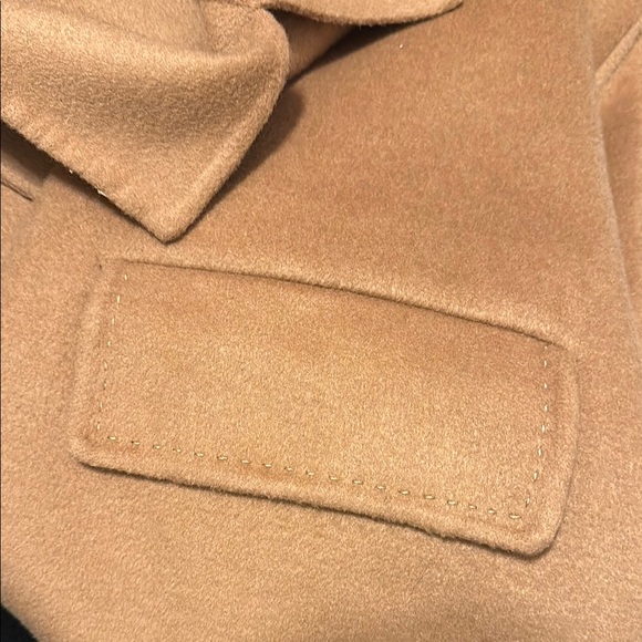 BCBG Tan Double-Breasted Cape Coat - Picture 10 of 11